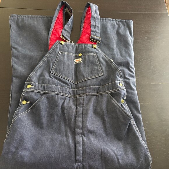 Vintage Mens Oshkosh B'gosh Insulated Denim Overalls Size Large / 36 x 32 - Picture 1 of 11
